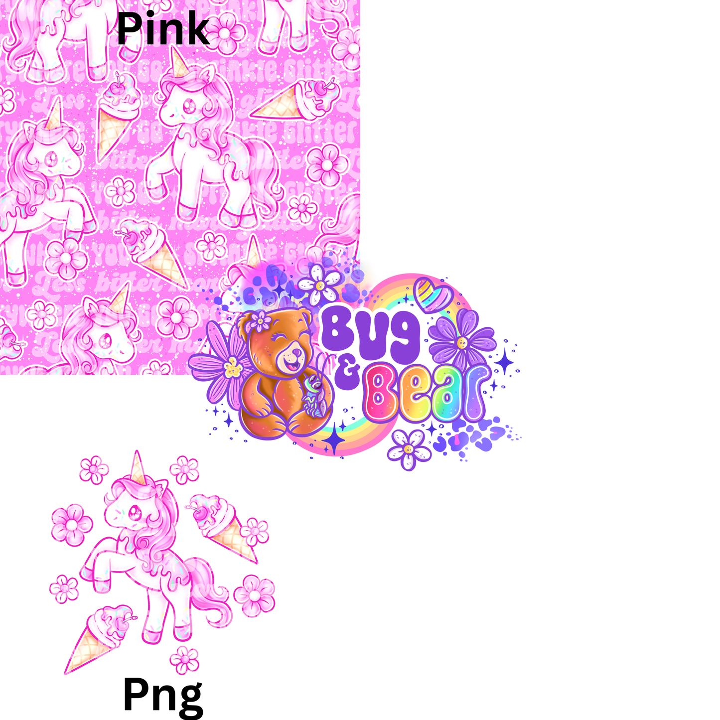 Unicorn ice cream (pick color)