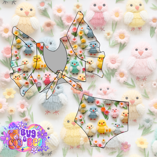 Embroidered chicks